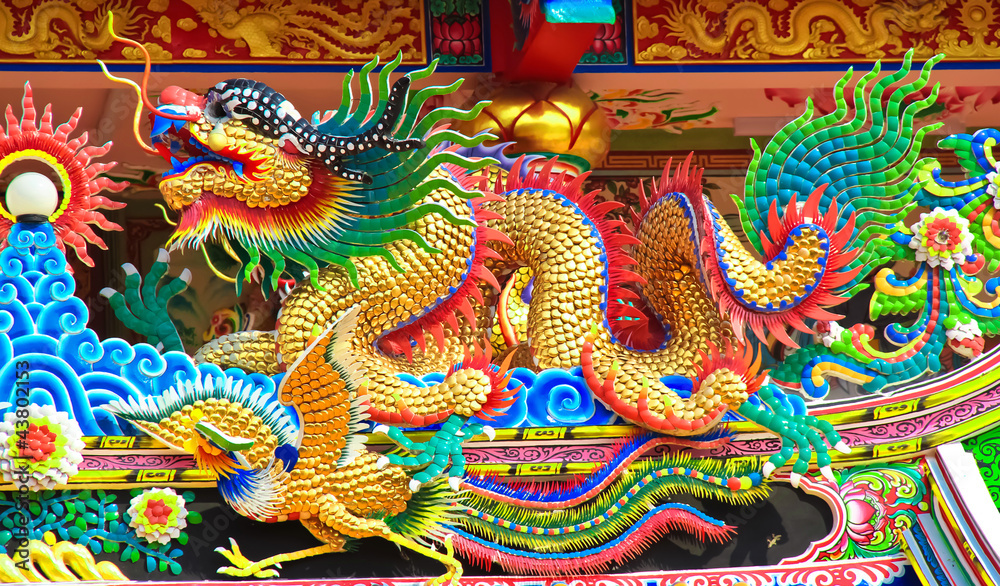 custom made wallpaper toronto digitalcolorful dragon statue