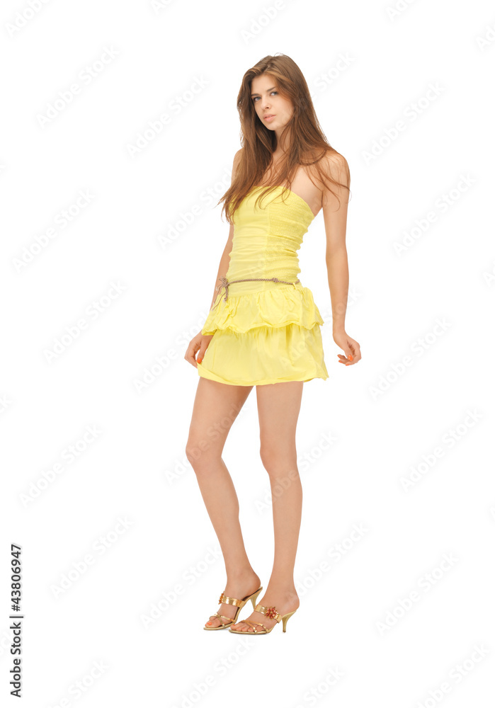 calm and serious woman in elegant dress calm and serious woman in elegant dress