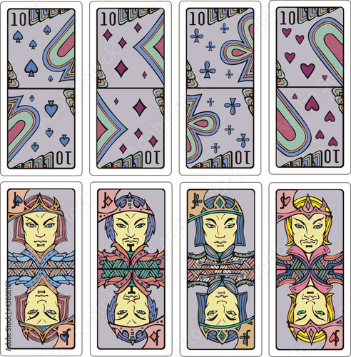 Tens and Jacks of playing cards