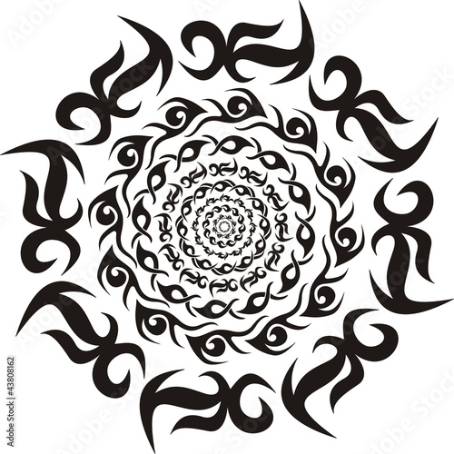 Round tribal decorative pattern