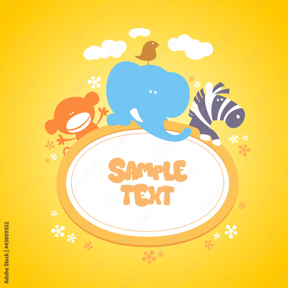 Template for baby's photo album, scrapbook or postcard. Template for baby's photo album, scrapbook or postcard.