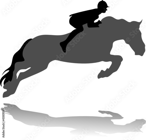 jockey with jumping horse