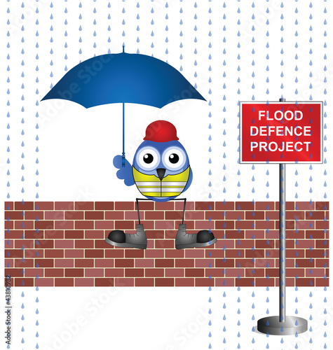 construction worker on flood defence project