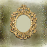Old gold frames Victorian style on the background