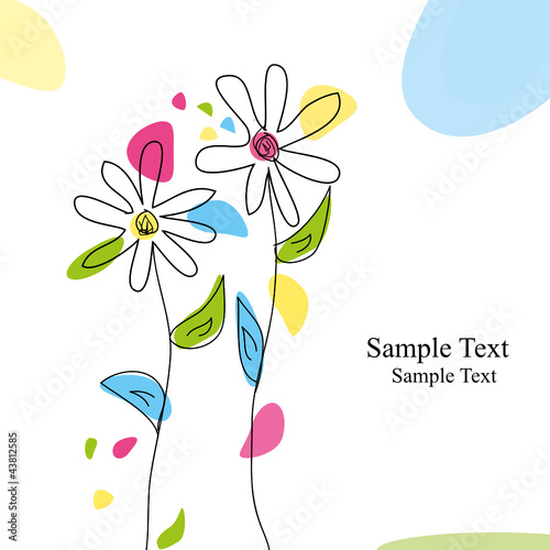 Floral Greeting Card, vector