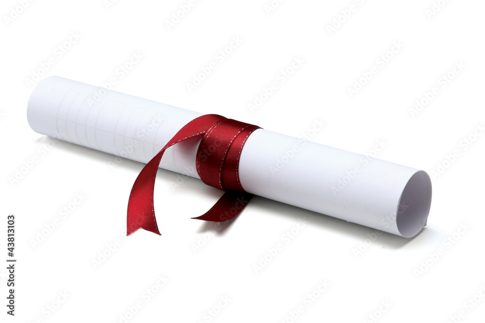 University diploma isolated on white background University diploma isolated on white background