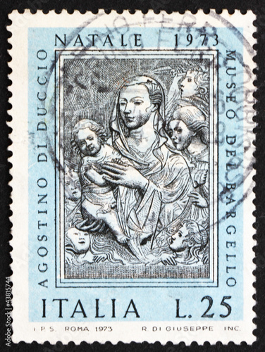 Postage stamp Italy 1973 Virgin And Child by Agostino di Duccio © laufer