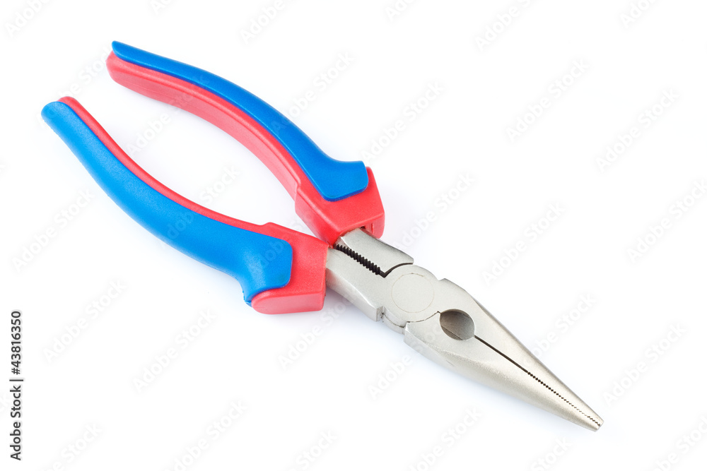 flat-nose pliers isolated on a white background flat-nose pliers isolated on a white background