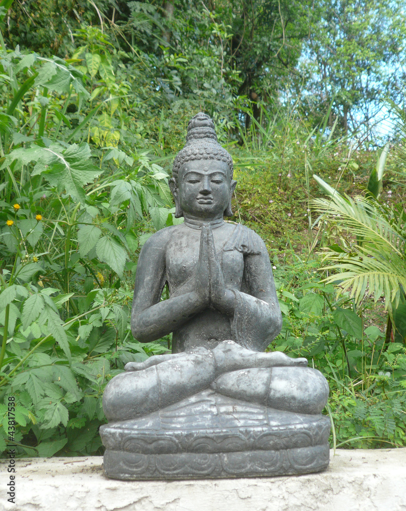 statue, bouddha, religion, zen, jardin, décoration, ambiance
