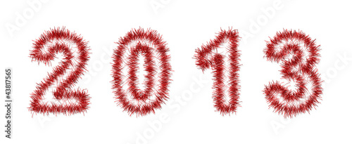 Wallpaper Mural red tinsel forming 2013 year number Torontodigital.ca