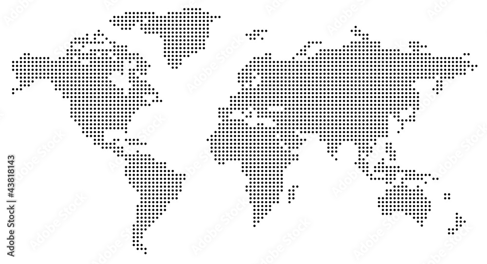 Fototapeta premium Kropkowana mapa świata