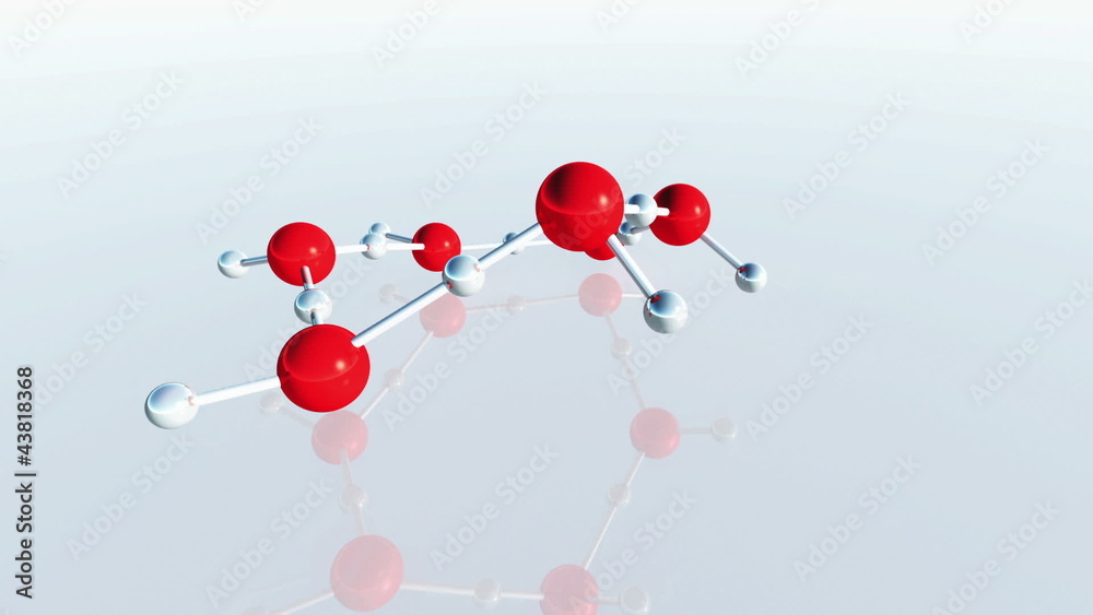 Water Molecule Structure 3D render