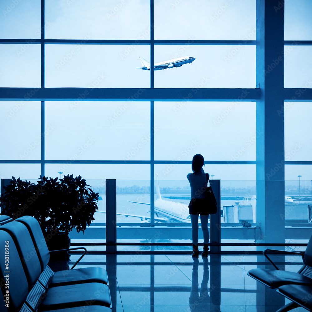passenger silhouette in airport