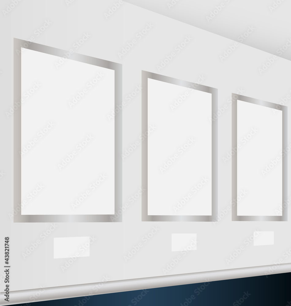 Virtual art gallery with empty frames Virtual art gallery with empty frames