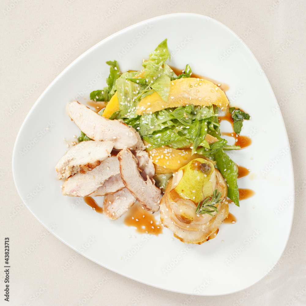 chicken with fruits chicken with fruits