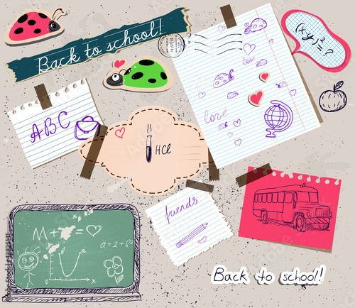 scrapbooking set with school elements.