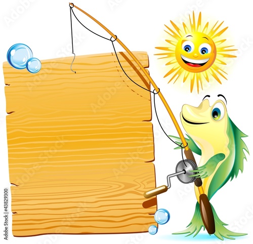 Pesce Pescatore con Pannello-Cartoon Fisher Fish with Panel
