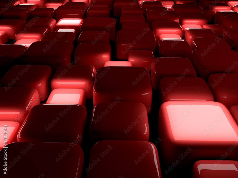 Obraz premium Abstract Cubes Red