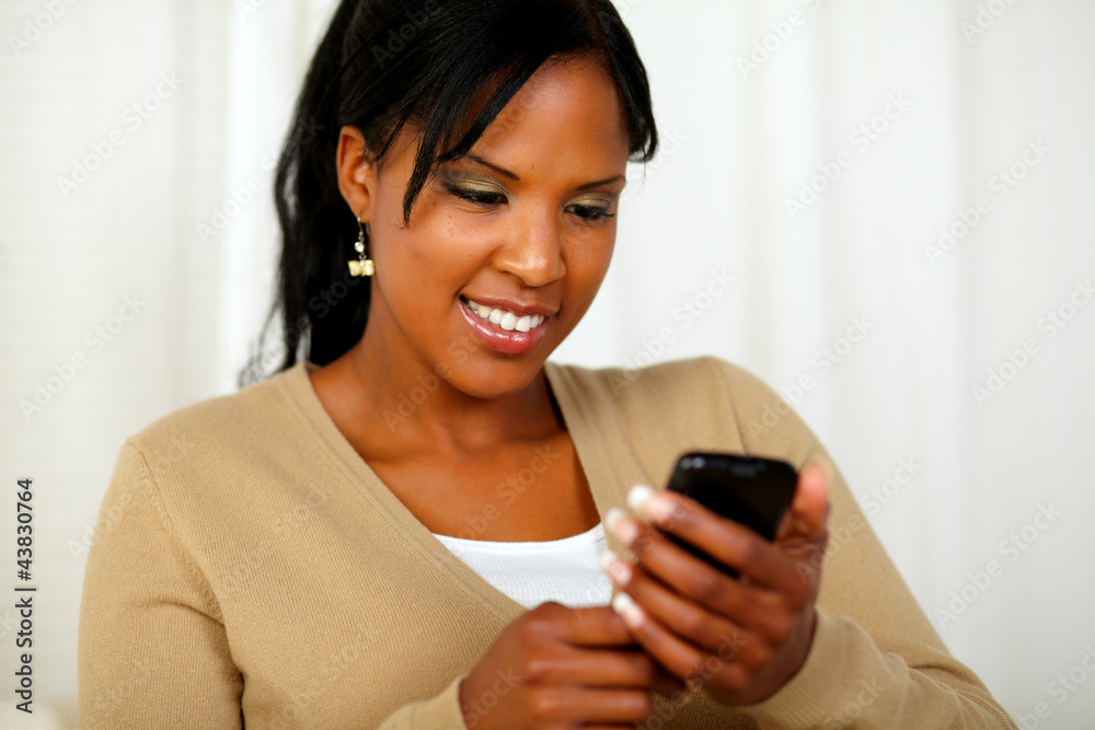 Gorgeous black woman sending a message Gorgeous black woman sending a message