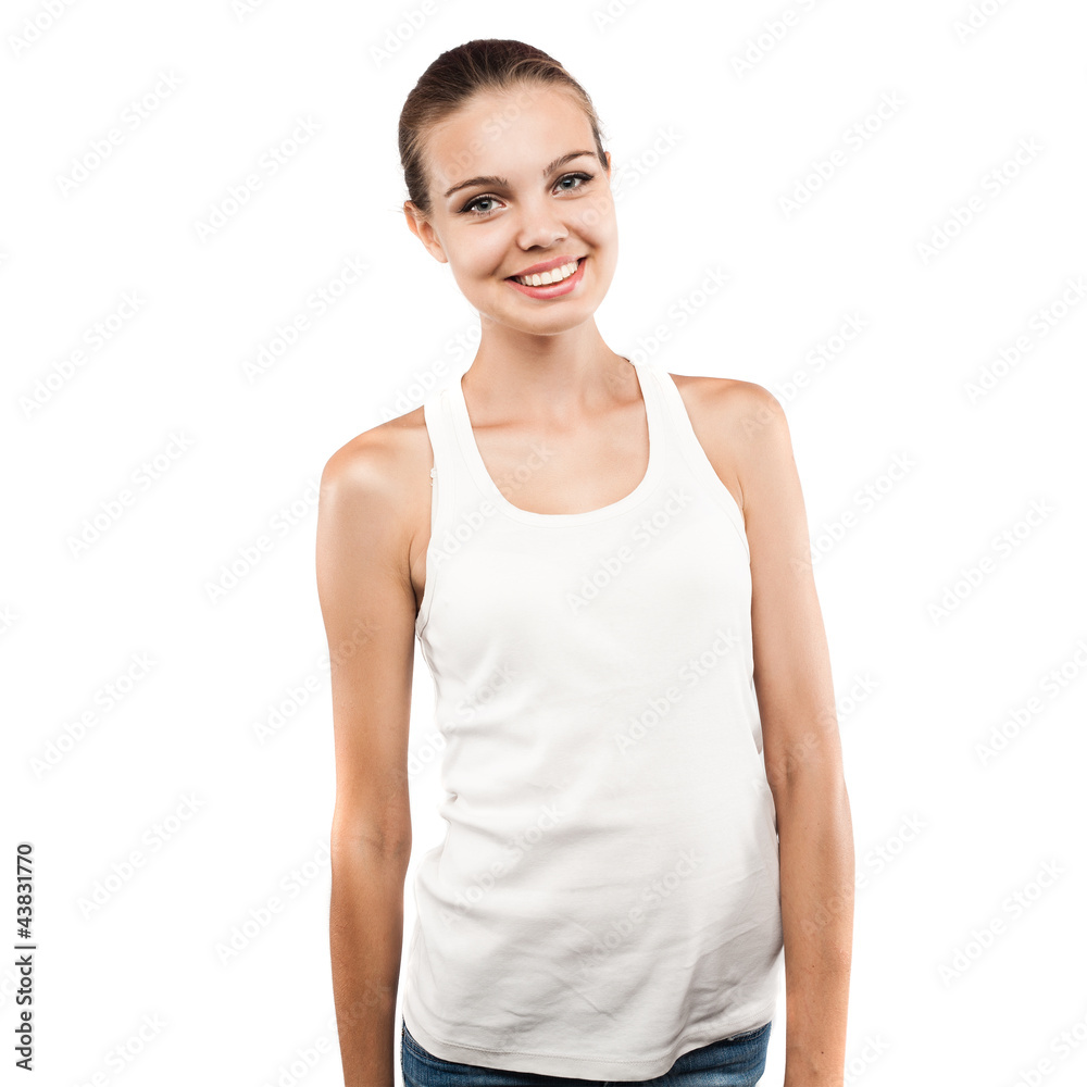 Beautiful young woman in a casual style clothing Beautiful young woman in a casual style clothing