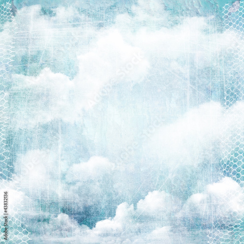 An abstract vintage texture background with clouds.
