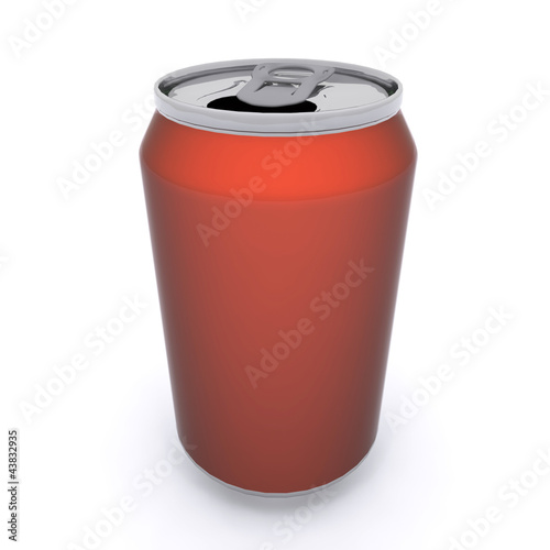3D rendered red aluminum drink can
