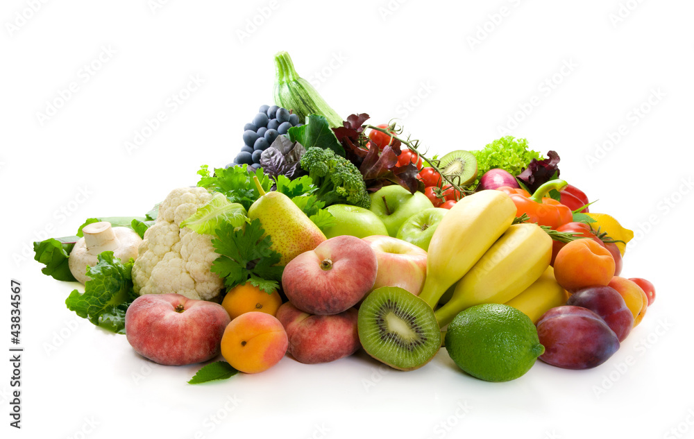 Different sorts of vegetables, fruit and spicy herbs Different sorts of vegetables, fruit and spicy herbs