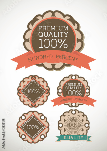 Vintage label Style with five Design Element