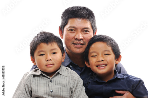 Father Cuddles Sons