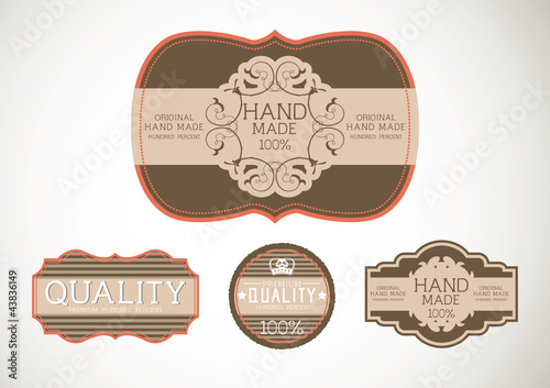 Vintage label Style with four Design Element