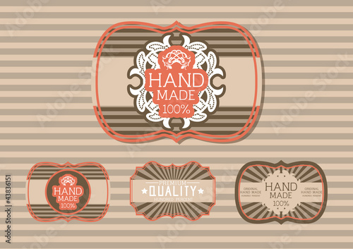 Vintage label Style with four Design Element