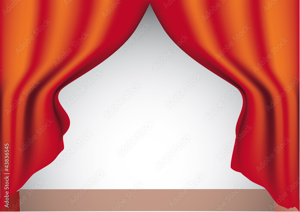 Obraz premium Red curtain. vector.