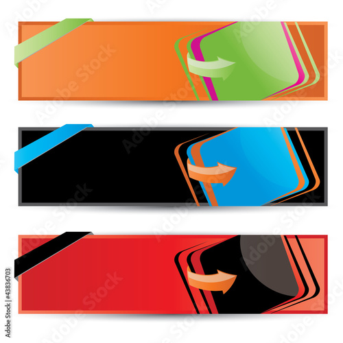 Vector modern Web2 website banner set