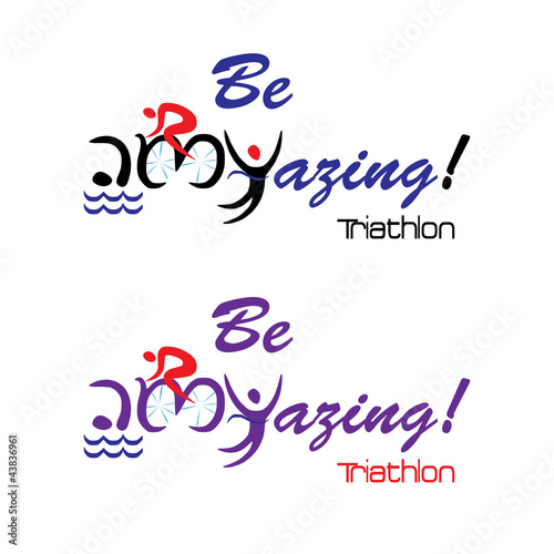 Vector triathlon symbol set