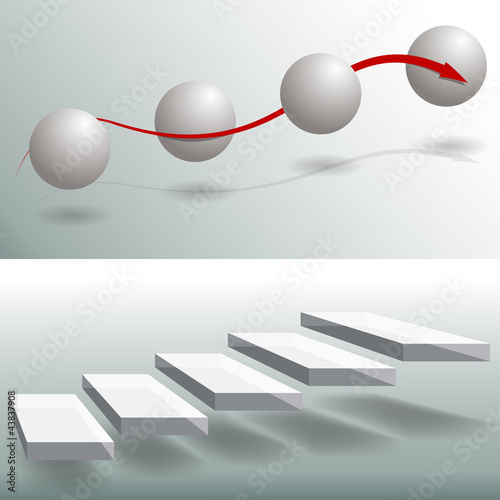 Elegant Sphere Stairs Business Charts