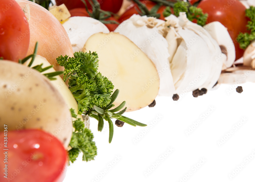 Vegetables isolated on white Vegetables isolated on white