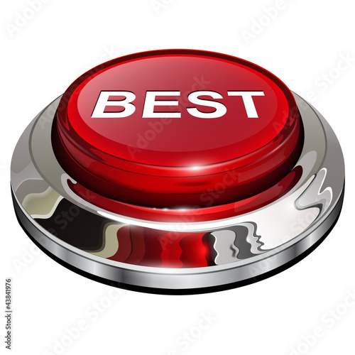 Best button, 3d red glossy metallic icon