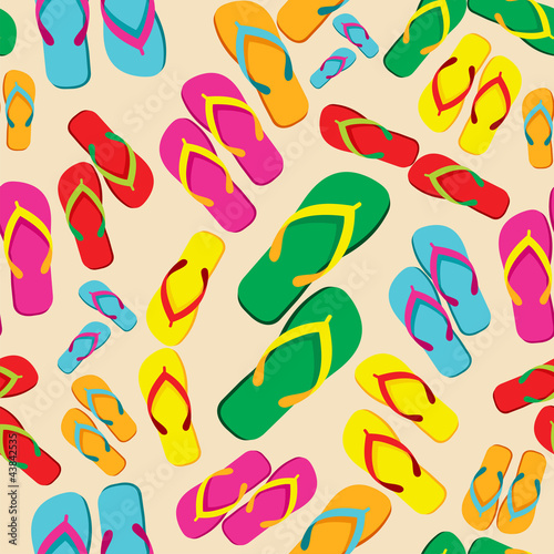 Multicolored flip flop pattern