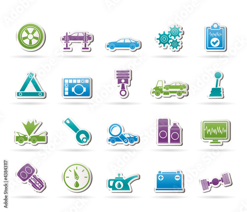 car services and transportation icons - vector icon set