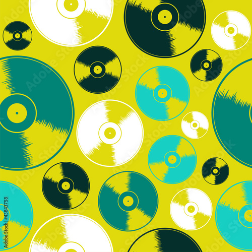 Vinyl record seamless pattern