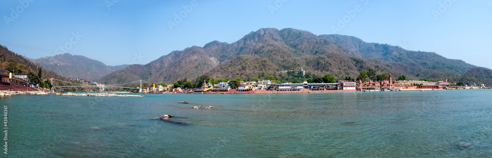 Panorama view of the Holy Ganges river Panorama view of the Holy Ganges river