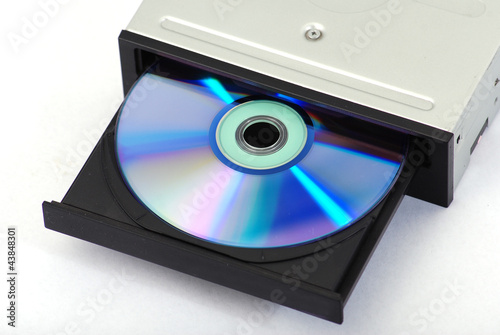 external CD DVD burner writer isolated on white