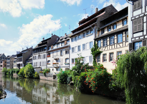 Panorama of tourist area Petit France in Strasbourg,