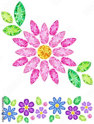 Pink flower gemstones