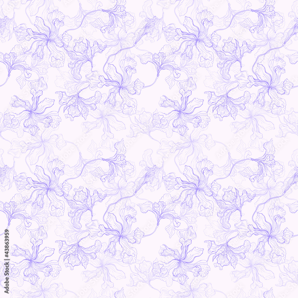 Tropical Flowers background. Seamless pattern