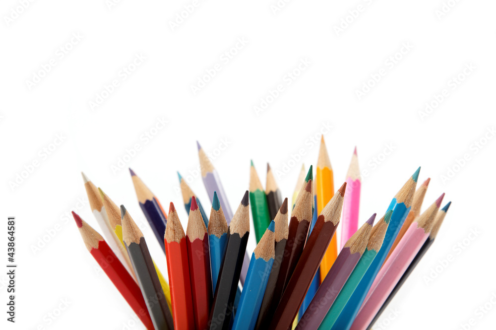 Fototapeta Color pencils isolated on white background