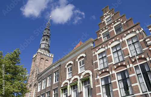 Houses and Church in Leiden, Holland