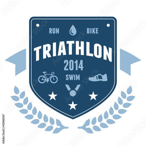 Triathlon badge emblem design
