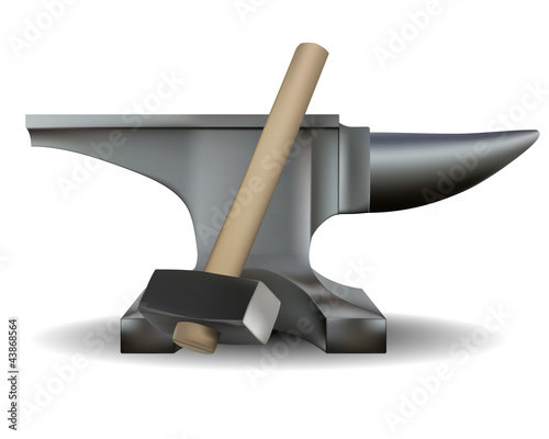 blacksmith's anvil and hammer