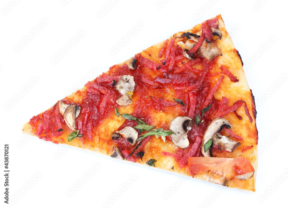 tasty slice of pizza isolated on white tasty slice of pizza isolated on white